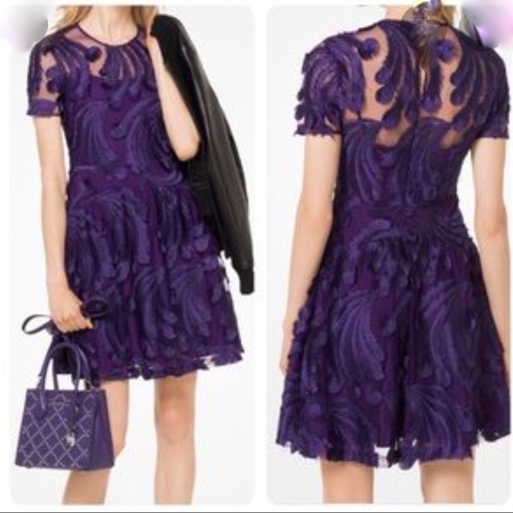 Michael Kors NWT Feather Embroidered Dress - Picture 6 of 6